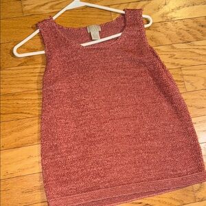 Sigrid Olsen Pink Ribbed Sleeveless Tank Top